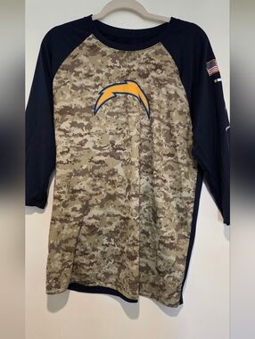 Mens Nike Salute To Service Chargers  Long Sleeve Sz Large